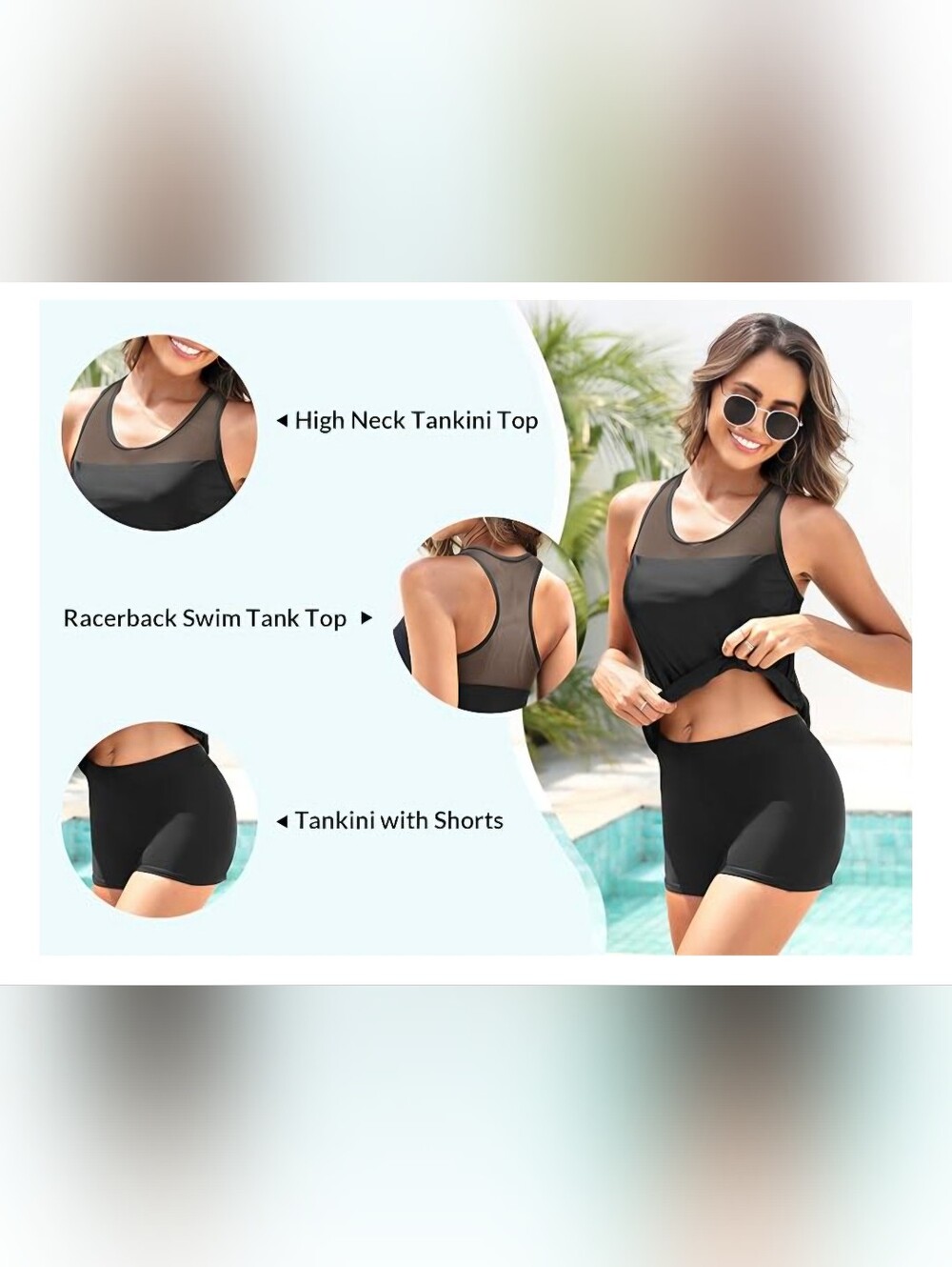 Yonique Athletic Tankini with Shorts #1419 - Picture 7 of 7